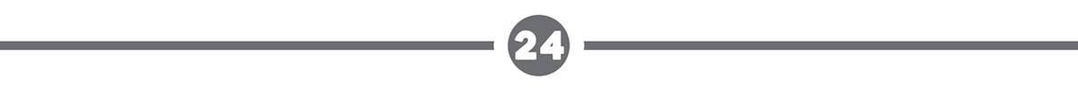 A grey and white banner with the number 24 on it.