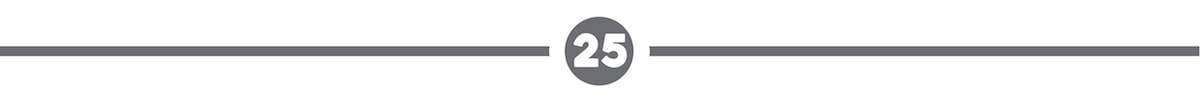 A banner with 25 in a circle in the middle.