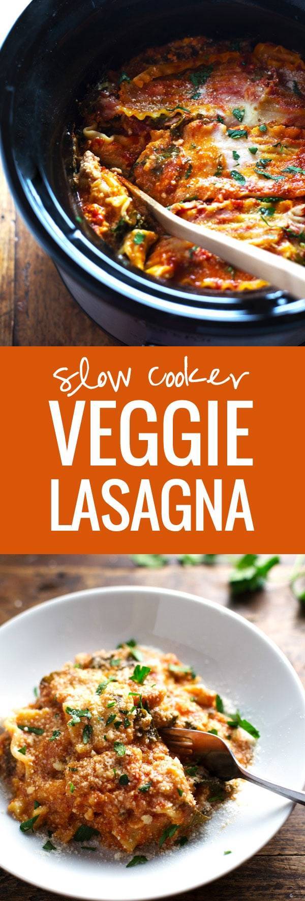 Super Easy Skinny Veggie Crockpot Lasagna - a handful of simple ingredients for a healthy family dinner. | https://ultranutrition.health